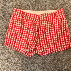 J.Crew Red Apple Print dress shorts